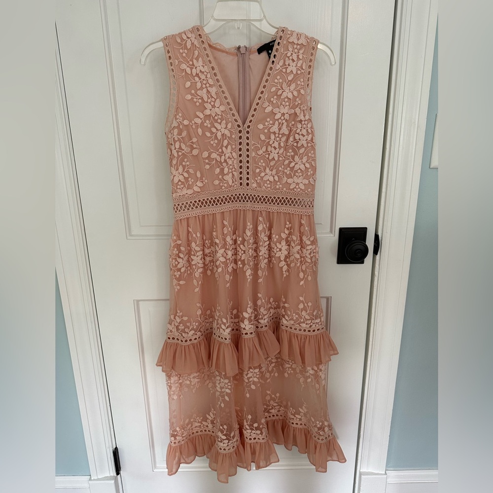 Aqua Women’s Dress in pale pink/blush with ruffles size small
